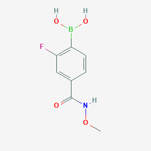 molecular formula C8H9BFNO4 B14814687 B-[2-Fluoro-4-[(methoxyamino)carbonyl]phenyl]boronic acid CAS No. 874289-60-8