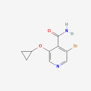 molecular formula C9H9BrN2O2 B14814798 3-Bromo-5-cyclopropoxyisonicotinamide 