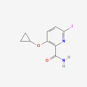 molecular formula C9H9IN2O2 B14814939 3-Cyclopropoxy-6-iodopicolinamide 