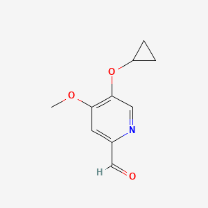 molecular formula C10H11NO3 B14815026 5-Cyclopropoxy-4-methoxypicolinaldehyde 