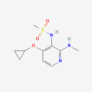 molecular formula C10H15N3O3S B14815064 N-(4-Cyclopropoxy-2-(methylamino)pyridin-3-YL)methanesulfonamide 