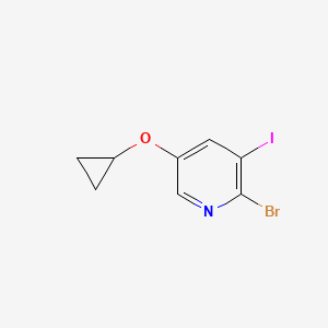 molecular formula C8H7BrINO B14815141 2-Bromo-5-cyclopropoxy-3-iodopyridine 