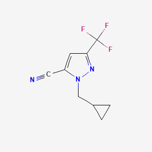 molecular formula C9H8F3N3 B1481516 1-(cyclopropylmethyl)-3-(trifluoromethyl)-1H-pyrazole-5-carbonitrile CAS No. 2097963-33-0