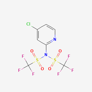 molecular formula C7H3ClF6N2O4S2 B14815172 N-(4-chloropyridin-2-yl)-1,1,1-trifluoro-N-(trifluoromethylsulfonyl)methanesulfonamide 