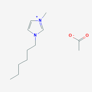 molecular formula C12H22N2O2 B14815184 1-Hexyl-3-methylimidazolium acetate 