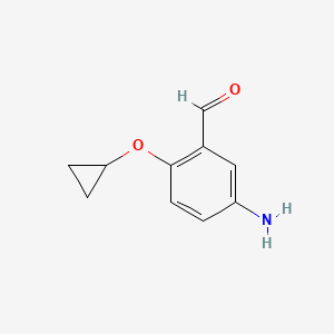 molecular formula C10H11NO2 B14815218 5-Amino-2-cyclopropoxybenzaldehyde 