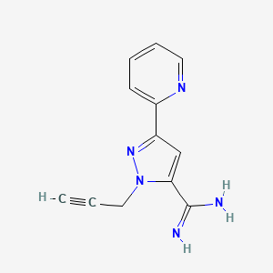 molecular formula C12H11N5 B1481523 1-(prop-2-yn-1-yl)-3-(pyridin-2-yl)-1H-pyrazole-5-carboximidamide CAS No. 2098108-13-3