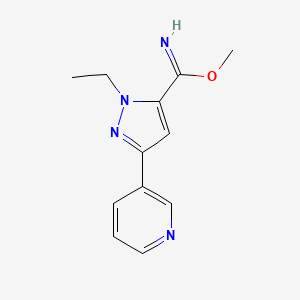 molecular formula C12H14N4O B1481526 methyl 1-ethyl-3-(pyridin-3-yl)-1H-pyrazole-5-carbimidate CAS No. 2098004-41-0