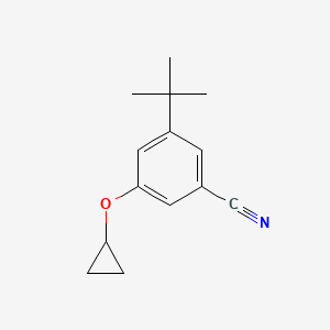 molecular formula C14H17NO B14815319 3-Tert-butyl-5-cyclopropoxybenzonitrile 