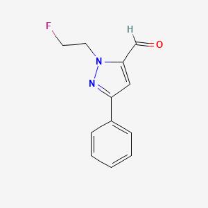 molecular formula C12H11FN2O B1481535 1-(2-fluoroethyl)-3-phenyl-1H-pyrazole-5-carbaldehyde CAS No. 2098106-57-9