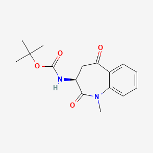 molecular formula C16H20N2O4 B14815355 tert-butyl N-[(3S)-1-methyl-2,5-dioxo-3,4-dihydro-1-benzazepin-3-yl]carbamate 