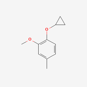 molecular formula C11H14O2 B14815360 1-Cyclopropoxy-2-methoxy-4-methylbenzene 