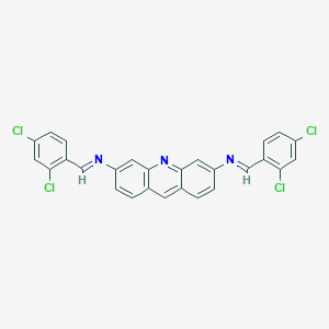 molecular formula C27H15Cl4N3 B14815368 N,N'-bis[(E)-(2,4-dichlorophenyl)methylidene]acridine-3,6-diamine 