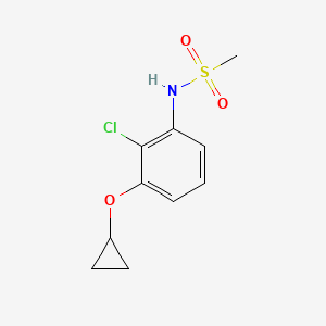 molecular formula C10H12ClNO3S B14815389 N-(2-Chloro-3-cyclopropoxyphenyl)methanesulfonamide 