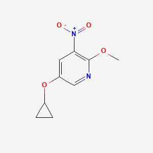 molecular formula C9H10N2O4 B14815402 5-Cyclopropoxy-2-methoxy-3-nitropyridine 