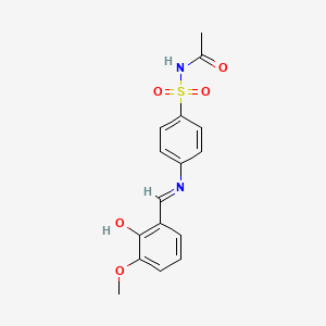 molecular formula C16H16N2O5S B14815406 N-[(4-{[(E)-(2-hydroxy-3-methoxyphenyl)methylidene]amino}phenyl)sulfonyl]acetamide 