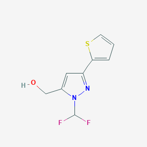 molecular formula C9H8F2N2OS B1481541 (1-(difluoromethyl)-3-(thiophen-2-yl)-1H-pyrazol-5-yl)methanol CAS No. 2092718-13-1