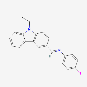 molecular formula C21H17IN2 B14815447 N-[(E)-(9-ethyl-9H-carbazol-3-yl)methylidene]-4-iodoaniline 
