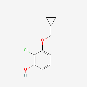 molecular formula C10H11ClO2 B14815448 2-Chloro-3-(cyclopropylmethoxy)phenol 