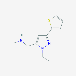 molecular formula C11H15N3S B1481547 1-(1-ethyl-3-(thiophen-2-yl)-1H-pyrazol-5-yl)-N-methylmethanamine CAS No. 2098039-84-8