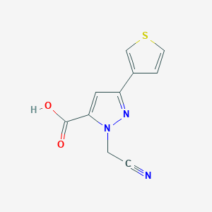 molecular formula C10H7N3O2S B1481548 1-(cyanomethyl)-3-(thiophen-3-yl)-1H-pyrazole-5-carboxylic acid CAS No. 2092582-79-9