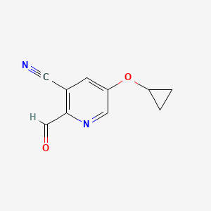 molecular formula C10H8N2O2 B14815500 5-Cyclopropoxy-2-formylnicotinonitrile 