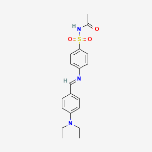 molecular formula C19H23N3O3S B14815511 N-{[4-({(E)-[4-(diethylamino)phenyl]methylidene}amino)phenyl]sulfonyl}acetamide 