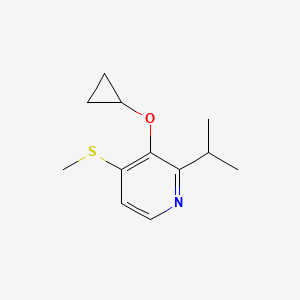 molecular formula C12H17NOS B14815544 3-Cyclopropoxy-2-isopropyl-4-(methylthio)pyridine 