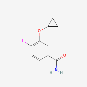 molecular formula C10H10INO2 B14815557 3-Cyclopropoxy-4-iodobenzamide 