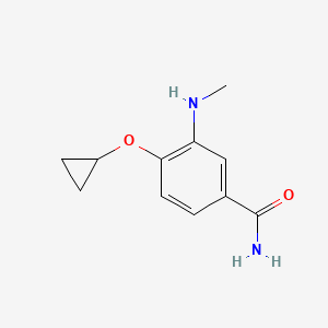 molecular formula C11H14N2O2 B14815573 4-Cyclopropoxy-3-(methylamino)benzamide 