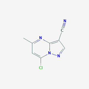 molecular formula C8H5ClN4 B148156 7-Chloro-5-methylpyrazolo[1,5-A]pyrimidine-3-carbonitrile CAS No. 138904-34-4