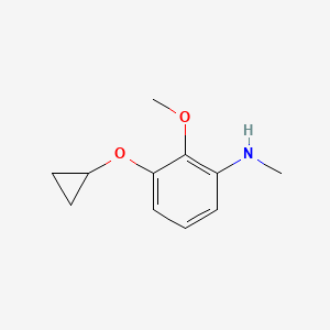 molecular formula C11H15NO2 B14815659 3-Cyclopropoxy-2-methoxy-N-methylaniline 