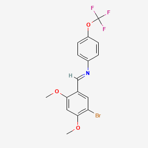 molecular formula C16H13BrF3NO3 B14815670 N-[(E)-(5-bromo-2,4-dimethoxyphenyl)methylidene]-4-(trifluoromethoxy)aniline 