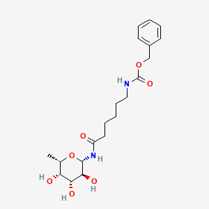 molecular formula C20H30N2O7 B14815759 Benzyl (6-oxo-6-(((2S,3S,4R,5S,6S)-3,4,5-trihydroxy-6-methyltetrahydro-2H-pyran-2-yl)amino)hexyl)carbamate 