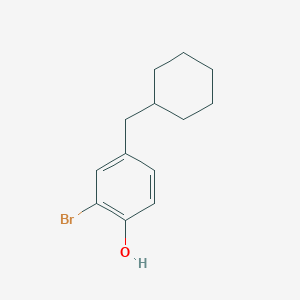 molecular formula C13H17BrO B14815793 2-Bromo-4-(cyclohexylmethyl)phenol 