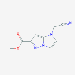 molecular formula C9H8N4O2 B1481591 methyl 1-(cyanomethyl)-1H-imidazo[1,2-b]pyrazole-6-carboxylate CAS No. 2098011-84-6