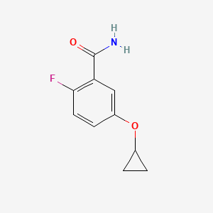 molecular formula C10H10FNO2 B14815982 5-Cyclopropoxy-2-fluorobenzamide 