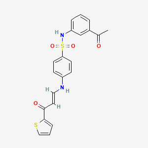 molecular formula C21H18N2O4S2 B14815983 N-(3-acetylphenyl)-4-{[(1E)-3-oxo-3-(thiophen-2-yl)prop-1-en-1-yl]amino}benzenesulfonamide 