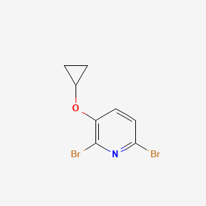 molecular formula C8H7Br2NO B14816012 2,6-Dibromo-3-cyclopropoxypyridine 