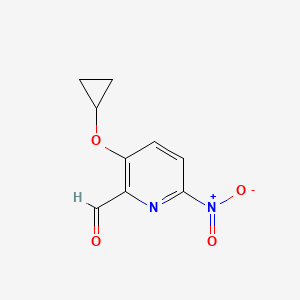molecular formula C9H8N2O4 B14816016 3-Cyclopropoxy-6-nitropicolinaldehyde 