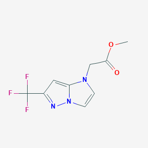 molecular formula C9H8F3N3O2 B1481604 methyl 2-(6-(trifluoromethyl)-1H-imidazo[1,2-b]pyrazol-1-yl)acetate CAS No. 2098056-32-5