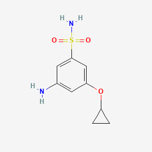 molecular formula C9H12N2O3S B14816093 3-Amino-5-cyclopropoxybenzenesulfonamide CAS No. 1243365-26-5