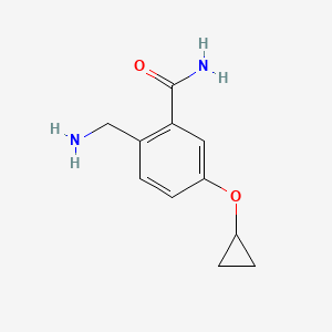 molecular formula C11H14N2O2 B14816128 2-(Aminomethyl)-5-cyclopropoxybenzamide CAS No. 1243358-82-8