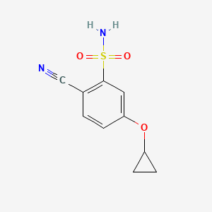 molecular formula C10H10N2O3S B14816131 2-Cyano-5-cyclopropoxybenzenesulfonamide 