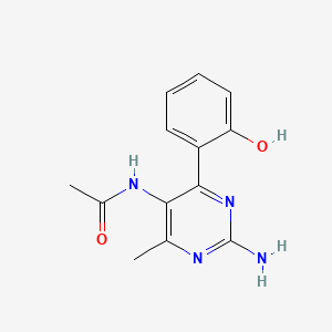 molecular formula C13H14N4O2 B14816135 N-[2-amino-4-(2-hydroxyphenyl)-6-methylpyrimidin-5-yl]acetamide 