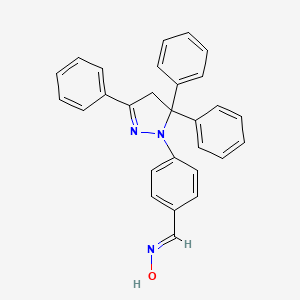 molecular formula C28H23N3O B14816149 N-[[4-(3,5,5-Triphenyl-4h-pyrazol-1-yl)phenyl]methylidene]hydroxylamine 