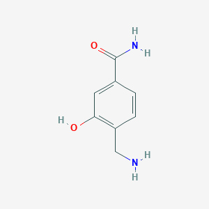 molecular formula C8H10N2O2 B14816156 4-(Aminomethyl)-3-hydroxybenzamide 