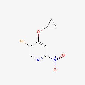 molecular formula C8H7BrN2O3 B14816208 5-Bromo-4-cyclopropoxy-2-nitropyridine 