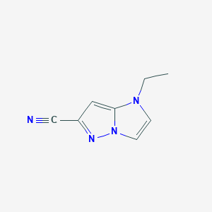 molecular formula C8H8N4 B1481621 1-ethyl-1H-imidazo[1,2-b]pyrazole-6-carbonitrile CAS No. 2098025-01-3