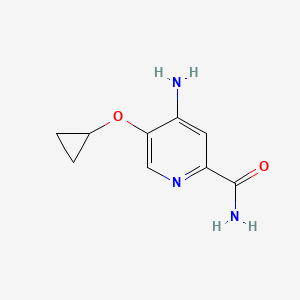 molecular formula C9H11N3O2 B14816241 4-Amino-5-cyclopropoxypicolinamide CAS No. 1243355-27-2